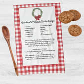 Linge De Cuisine Recette Keepsaké Noël Cookies Rouge Vert Plaid