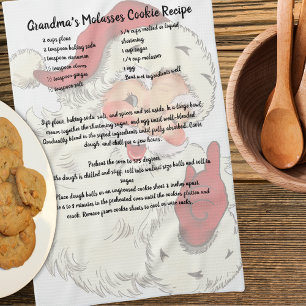 Linge De Cuisine Recette souvenir Noël Vintage Père Noël