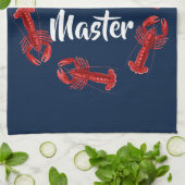 Linge De Cuisine Réchauffer Master Crawfish Dark Blue Custom Funny (Plié)