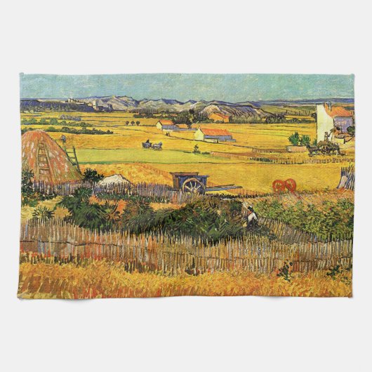 Linge De Cuisine Récolte à La Crau, Montmajour par Vincent van Gogh (Horizontal)