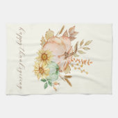 Linge De Cuisine Récolte aquarelle sur mesure Thanksgiving (Horizontal)