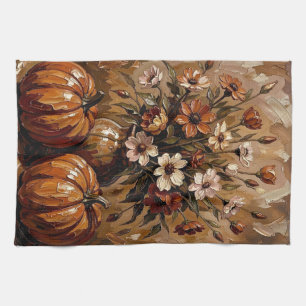 Linge De Cuisine Récolte Automnale Cosy Citrouilles et Fleurs
