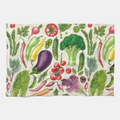 Linge De Cuisine Récolte de légumes et d'herbes sur le blanc (Horizontal)