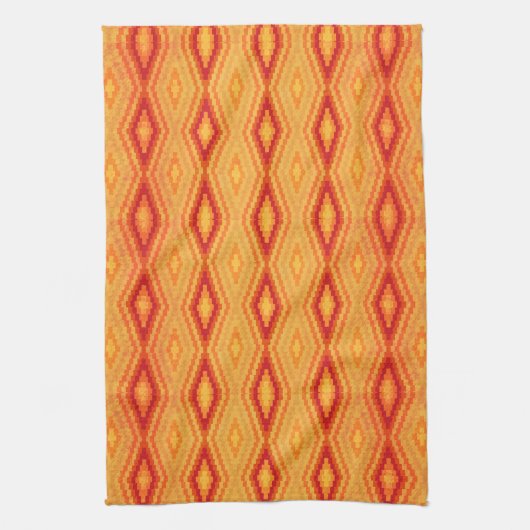 Linge De Cuisine Rectangles 2 diamants tons chauds motifs (Vertical)