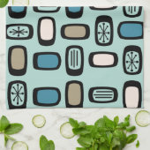 Linge De Cuisine Rectangles arrondies MCM du milieu du siècle Aquam (Plié)