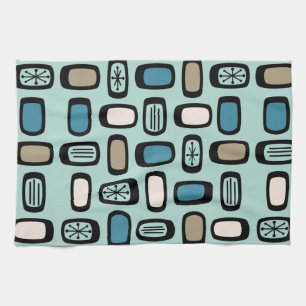 Linge De Cuisine Rectangles arrondies MCM du milieu du siècle Aquam