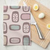 Linge De Cuisine Rectangles arrondies MCM du milieu du siècle Pink (Quart Plié)