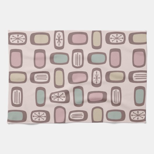 Linge De Cuisine Rectangles arrondies MCM du milieu du siècle Pink (Horizontal)
