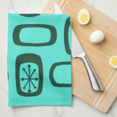 Linge De Cuisine Rectangles arrondies MCM du milieu du siècle Turqu (Quart Plié)