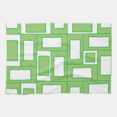 Linge De Cuisine Rectangles Géométriques Vert Blanc (Horizontal)