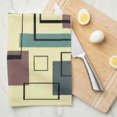 Linge De Cuisine Rectangles modernes du milieu du siècle (Quart Plié)