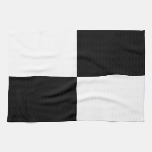 Linge De Cuisine Rectangles noirs et blancs (Horizontal)