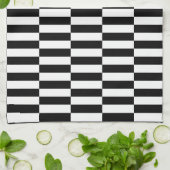 Linge De Cuisine rectangles noirs et blancs (Plié)