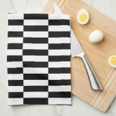 Linge De Cuisine rectangles noirs et blancs (Quart Plié)