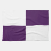 Linge De Cuisine Rectangles Violets Royaux et Blancs (Horizontal)