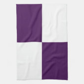 Linge De Cuisine Rectangles Violets Royaux et Blancs (Vertical)