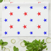 Linge De Cuisine Red and Blue Stars - Starry Sky Motif (Plié)