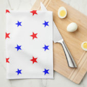 Linge De Cuisine Red and Blue Stars - Starry Sky Motif (Quart Plié)