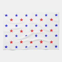 Red and Blue Stars - Starry Sky Motif