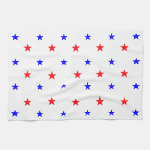 Linge De Cuisine Red and Blue Stars - Starry Sky Motif