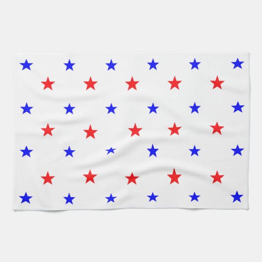 Linge De Cuisine Red and Blue Stars - Starry Sky Motif (Horizontal)