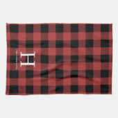 Linge De Cuisine Red Black Buffalo Plaid Monogram Holiday (Horizontal)
