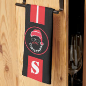 Linge De Cuisine Red Black Noël