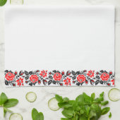 Linge De Cuisine Red & Black Rose cross-stitch Russian Pattern (Plié)