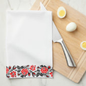 Linge De Cuisine Red & Black Rose cross-stitch Russian Pattern (Quart Plié)