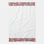 Linge De Cuisine Red & Black Rose cross-stitch Russian Pattern (Vertical)
