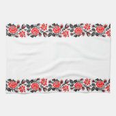 Linge De Cuisine Red & Black Rose cross-stitch Russian Pattern (Horizontal)