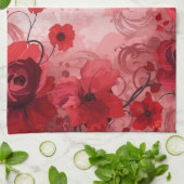 Linge De Cuisine Red Bloom Symphony (Plié)