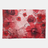 Linge De Cuisine Red Bloom Symphony (Horizontal)