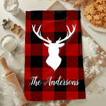 Linge De Cuisine Red Buffalo Plaid & Deer | Nom personnel Cadeau<br><div class="desc">Découvrez le charme rustique des grands espaces avec notre cadeau de nom personnalisé Red Buffalo Plaid & Deer! Que vous soyez en train de faire du shopping ou de chercher un cadeau bien pensé,  ce design apporte une touche de nature sauvage à toute occasion.</div>