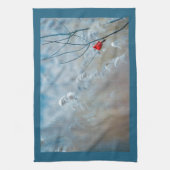 Linge De Cuisine Red Cardinal dans Winter Nature Photo de Christmas (Vertical)