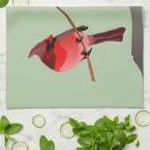 Linge De Cuisine Red Cardinal Winter Bird (Plié)