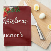 Linge De Cuisine Red Christmas Gnomes Elfes tendance (Quart Plié)