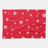 Linge De Cuisine Red Christmas Stars Snowflakes Motif (Horizontal)