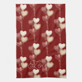 Linge De Cuisine Red Cream Heart Balloons Love (Vertical)