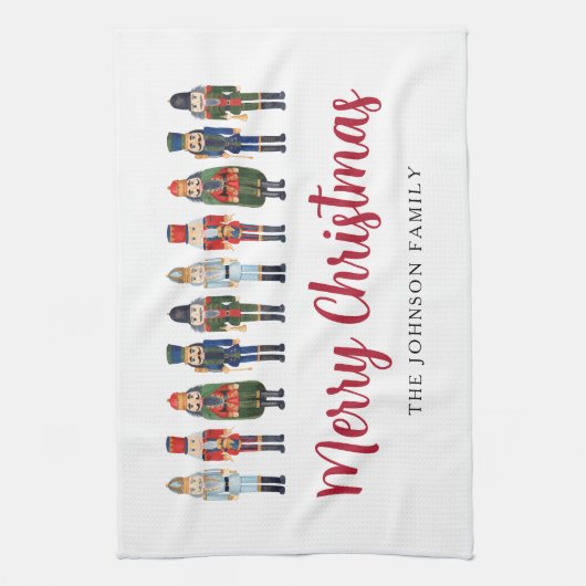 Linge De Cuisine Red Cute Nutcracker Joyeux Noël (Vertical)