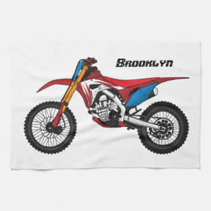 Linge De Cuisine Red dirt bike motorcycle
