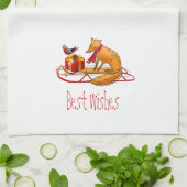 Linge De Cuisine Red Fox et Red Robin Meilleurs voeux (Plié)