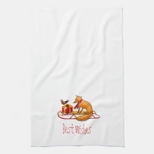 Linge De Cuisine Red Fox et Red Robin Meilleurs voeux (Vertical)