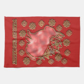 Linge De Cuisine Red Gold 2023 Rabbit Lunaire Chinois Nouvel An (Horizontal)