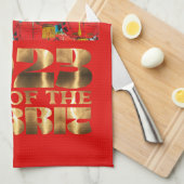 Linge De Cuisine Red Gold Chinese Water Rabat Nouvel An (Quart Plié)