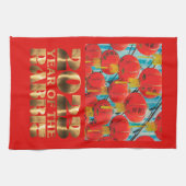 Linge De Cuisine Red Gold Chinese Water Rabat Nouvel An (Horizontal)