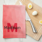 Linge De Cuisine Red gradient geometric mesh pattern Monogram (Quart Plié)
