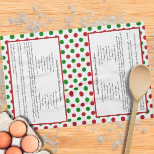 Linge De Cuisine Red Green Polka Dot Whimsical Keepsaké Recette