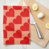 Linge De Cuisine Red Heart Shape Love Classic Simple Minimalisme (Quart Plié)