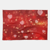 Linge De Cuisine Red Hearts et Bokeh (Horizontal)